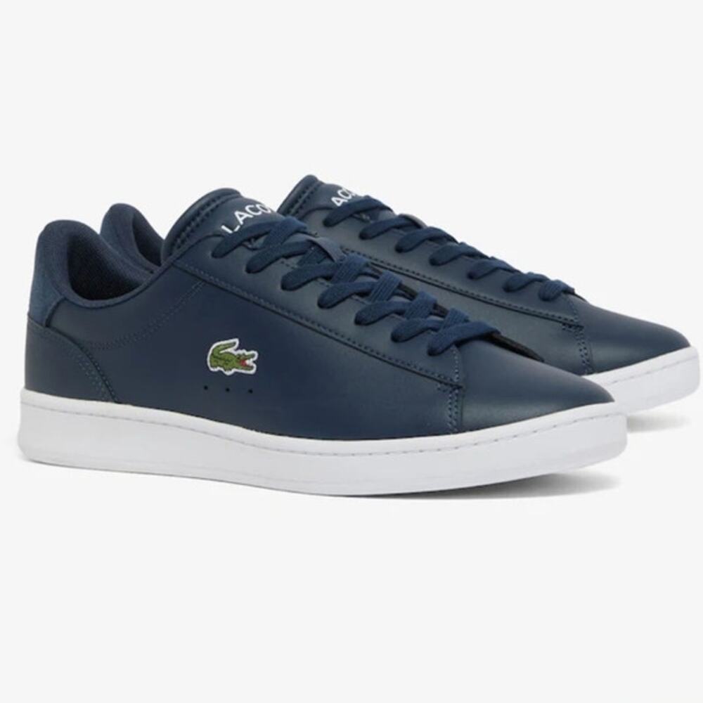 Lacoste Men's Carnaby Set Leather Sneakers Navy Blue 11.5